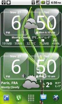 Sense Analog Glass Clock 4x2 screenshot 1