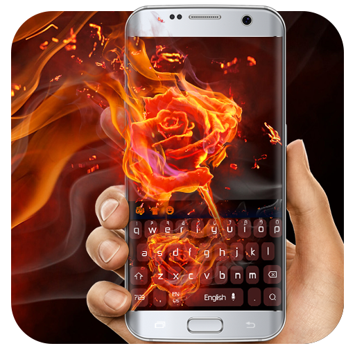 Fire roses flower keyboard icon