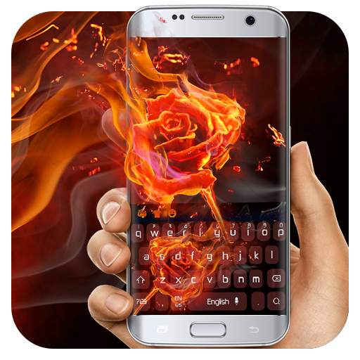 Fire roses flower keyboard 10001002