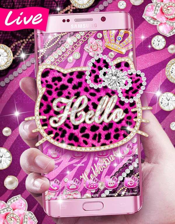 Cute 3D Pink Kitty Theme screenshot 2