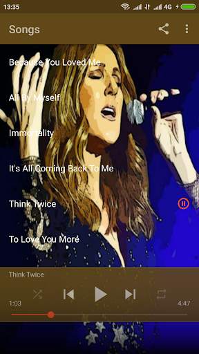Celine Dion OFFLINE Songs 1 تصوير الشاشة