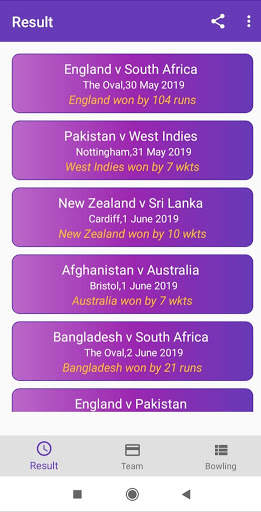World Cup 2019 Record Result screenshot 1