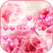 Pink Flower Heart Keyboard icon