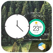 Retro Analog Clock &amp; Weather icon