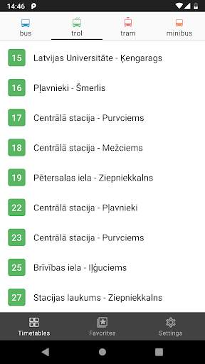 Riga Transport - timetables screenshot 1