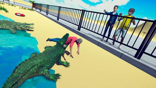 Angry Crocodile Beach Attack Animal Simulator स्क्रीनशॉट 1
