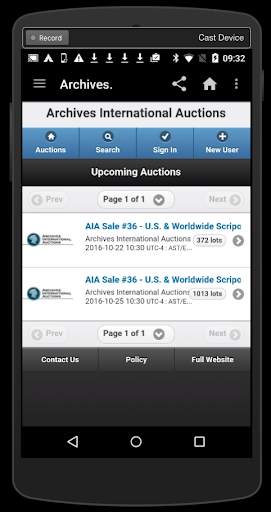 Archives International Auction скриншот 7