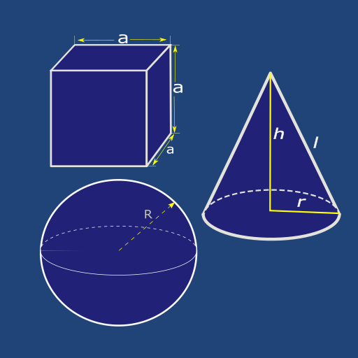 Volume calculator - 3D shapes icon