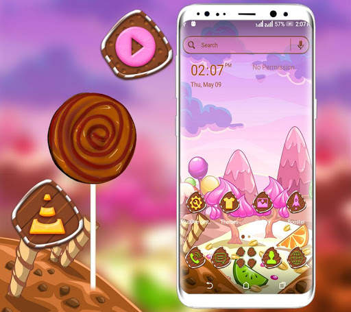 Sweet Pink Choco Candy Launcher Theme screenshot 1