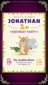 Kids Birthday Party Invitation Maker screenshot 1