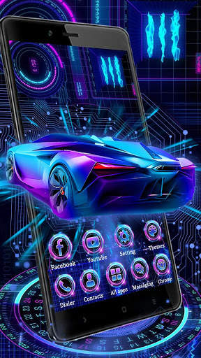 Neon Sports Carथीम HD वॉलपेपर 3D आइकन स्क्रीनशॉट 3