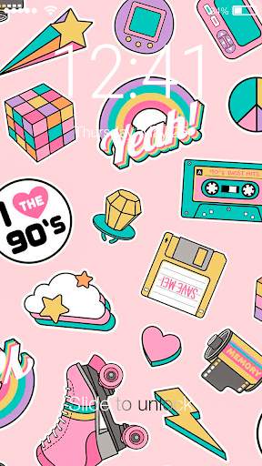 Girl Retro 90's Pop Art Teen Screen Lock screenshot 1