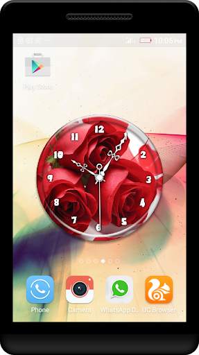Red Rose Clock Live Wallpaper screenshot 1