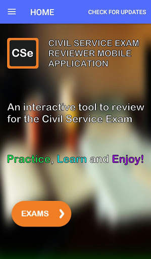 CIVIL SERVICE EXAM REVIEWER MOBILE APPLICATION screenshot 1