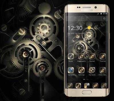 Gold Black Royal Gears Theme screenshot 3