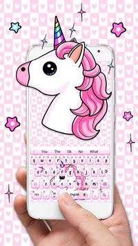 Cute Pink Unicorn Keyboard screenshot 2