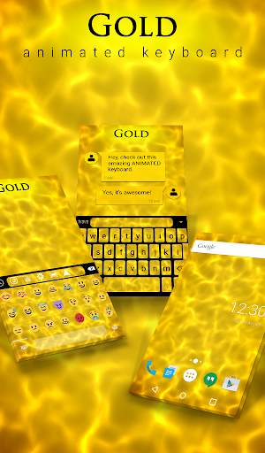 Gold Animated Keyboard Backgro स्क्रीनशॉट 1