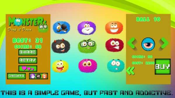Monsters Game Drop it Down screenshot 3