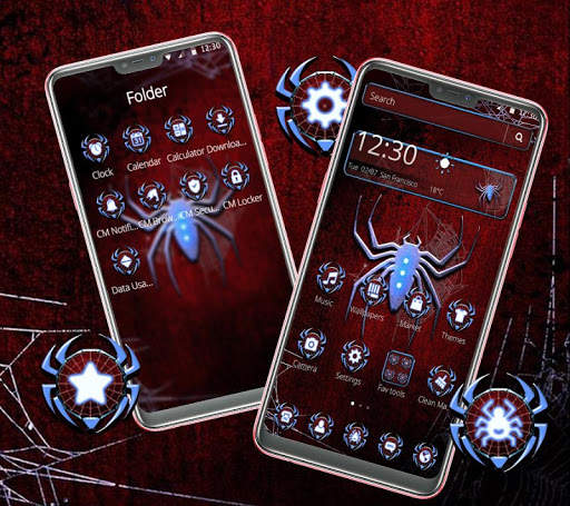Scary Blue Spider Theme screenshot 3