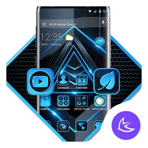 Modern Blue Black Metal Theme icon