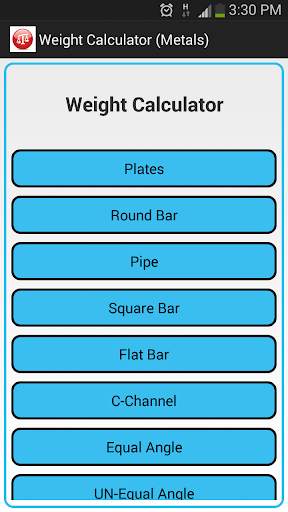 Weight Calculator (Metal) screenshot 1