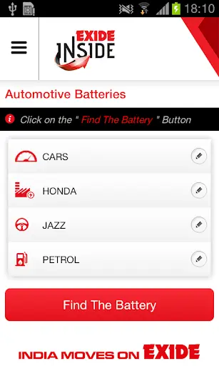Battery App - EXIDE INSIDE screenshot 3