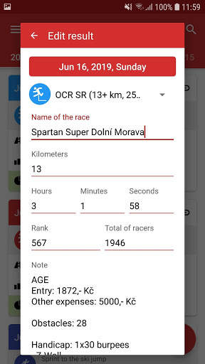 RaRe (Races Results) screenshot 3
