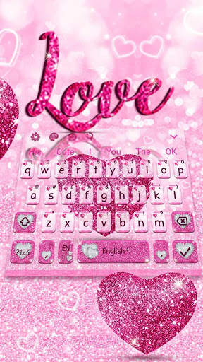 Glitter Love Heart Keyboard screenshot 2
