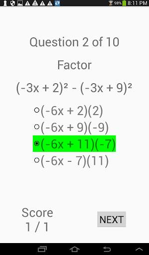Algebra Quiz скриншот 8