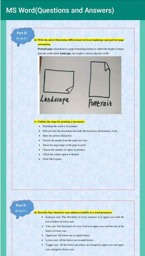 MS Word (Questions and Answers) screenshot 2