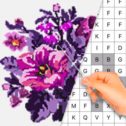 ikon Color by Letter: Sewing game
