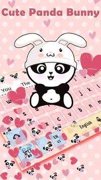 Cute Panda Bunny Gravity Keyboard Theme screenshot 1