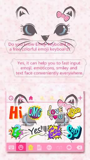Cute Cat Emoji Keyboard Theme स्क्रीनशॉट 3