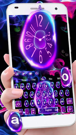 Mystery Neon Clock Keyboard Theme screenshot 2