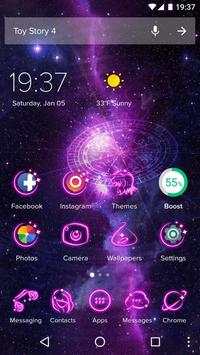 Neon Theme - Neon Purple Star Wallpaper&Icon screenshot 1