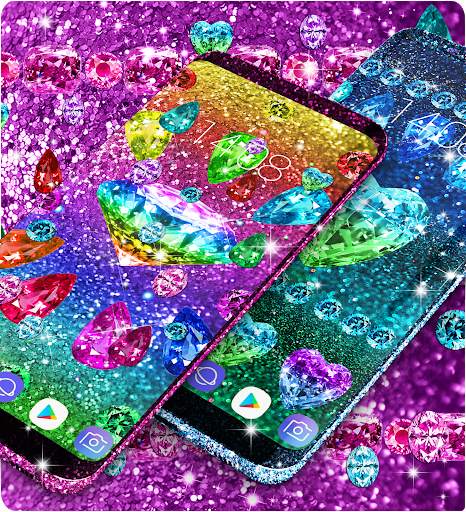Colorful diamonds and gems live wallpaper screenshot 4