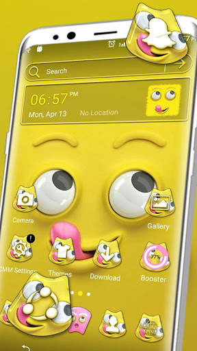 Cute Funny Face Launcher Theme 1 تصوير الشاشة