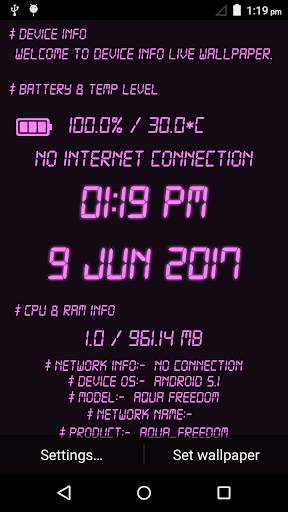 Device Info Live WallPaper LED screenshot 2