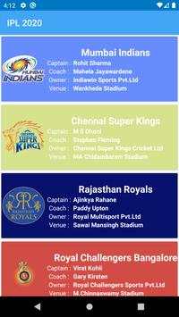 Dream11 IPL 13 Schedule,Teams,Score screenshot 2