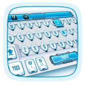 white 3d typewriter keyboard blue control 10001003