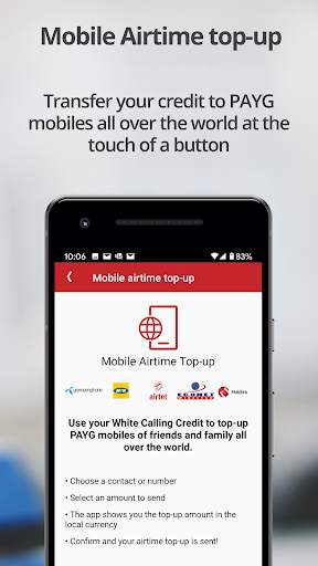 White Calling – international calls / send airtime screenshot 3