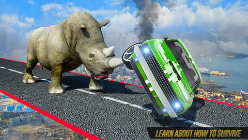 Dinosaur Car Chase Ramp Stunts screenshot 2