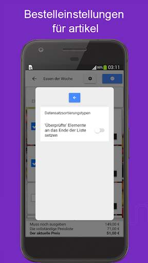 Einkaufsliste mit Preisen screenshot 5