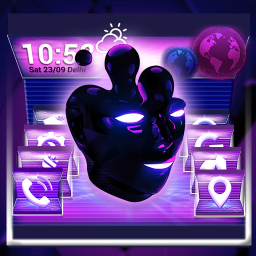 ikon Purple Mask Launcher Theme