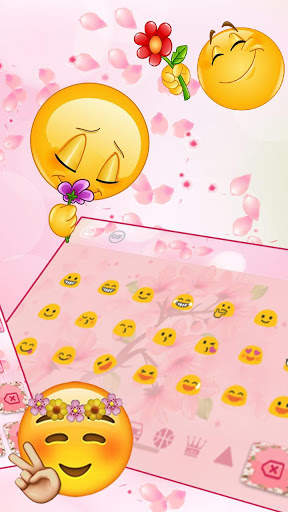 Pink Blossom Flower Keyboard Theme screenshot 3