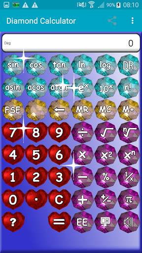 Pretty Sparkly Calculator with Diamonds screenshot 2