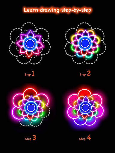 Learn To Draw Glow Flower screenshot 11