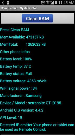 Ram Clean - System Info screenshot 1