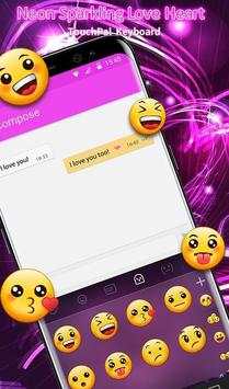 Purple Sparkling Love Heart Keyboard Theme screenshot 4