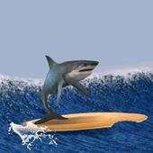 Shark Surfer Wall Clock 1.0